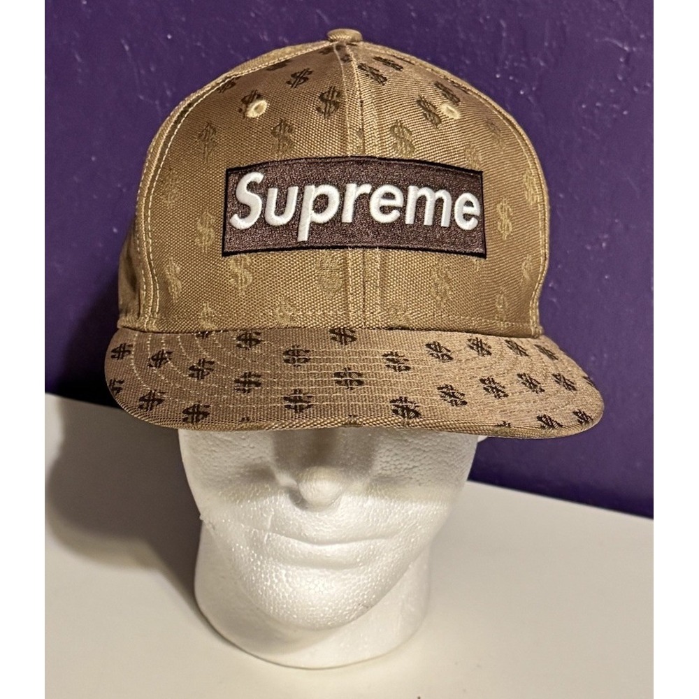 Supreme Monogram Box Logo NEW ERA Fitted Hat 7 1/4 Cap Brown LV 2018 Rare
